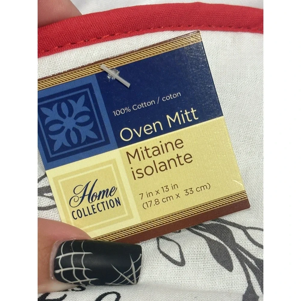 home collection 1‎ oven mitt 2 pot holds KITCHEN SEASONED WITH LOVE